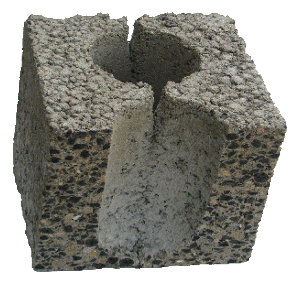 Блок бетонный стеновой Керамзитопеплобетонный
